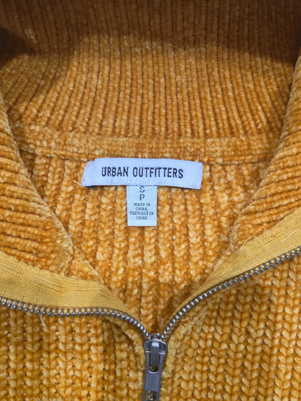 Urban Outfitters UO Nicco Half-Zip Sweater Mustard Yellow S
